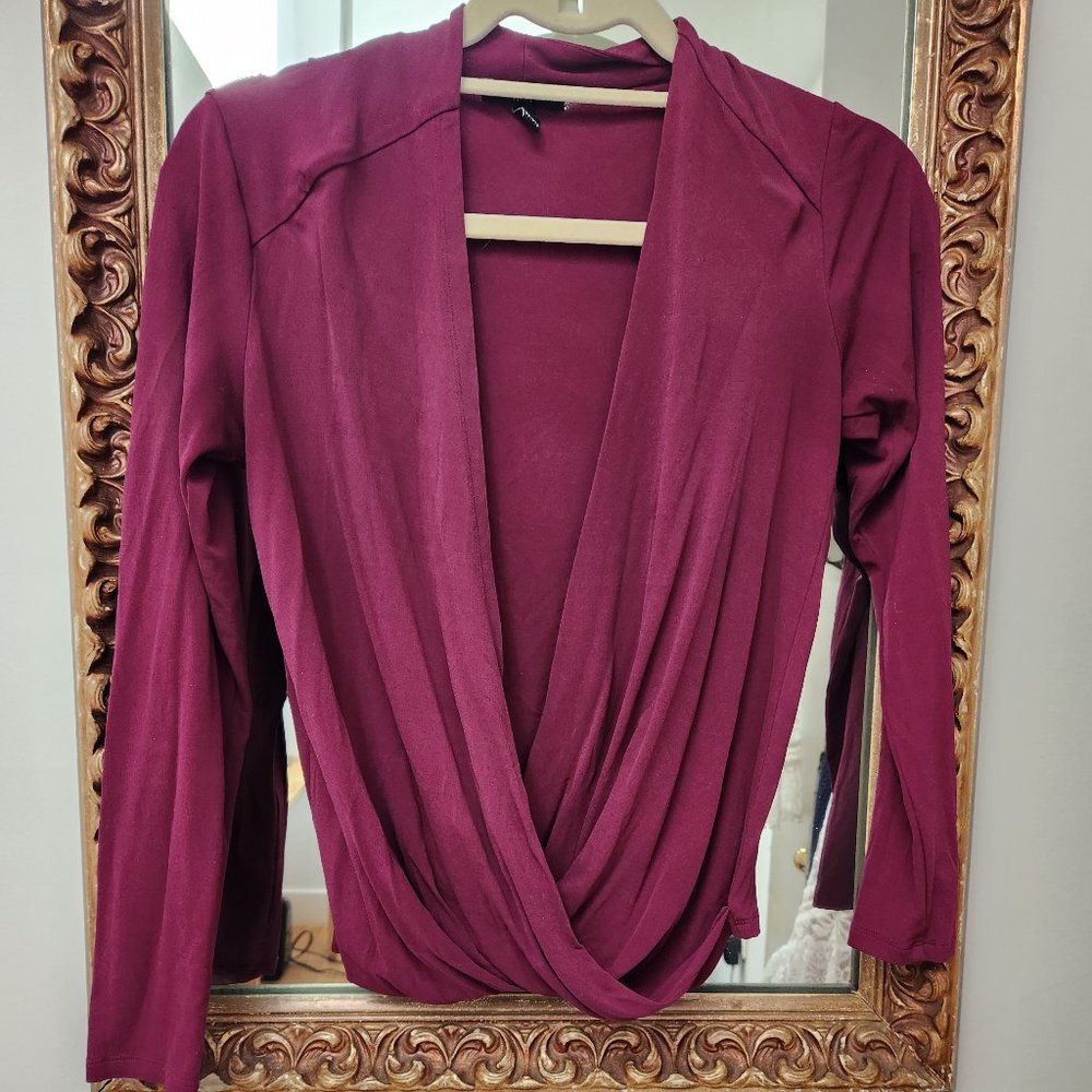 Eileen Fisher Womens Silk Drape Petite Blouse Petite Purple Long